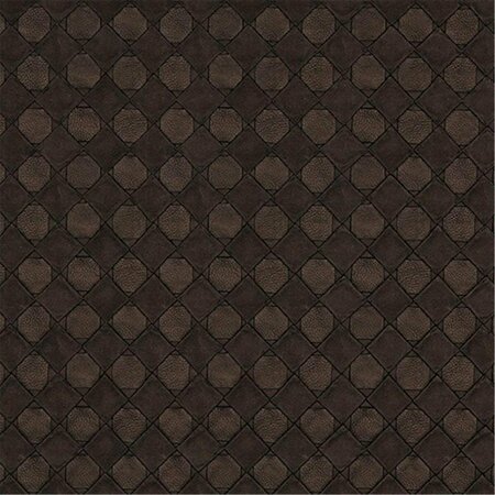 FINE-LINE 54 in. Wide Bronze- Metallic Diamonds And Squares Upholstery Faux Leather FI2944077